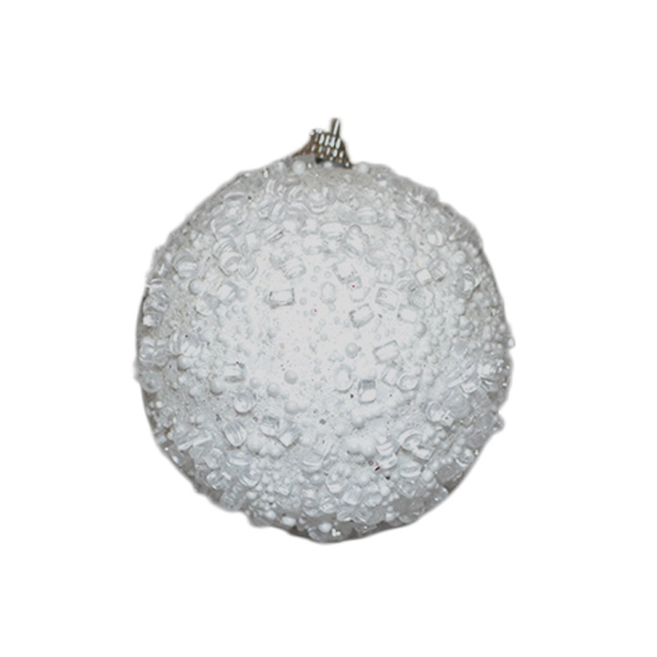 Bola Natal Branca 8cm 3un Bd1427 Tok Da Casa