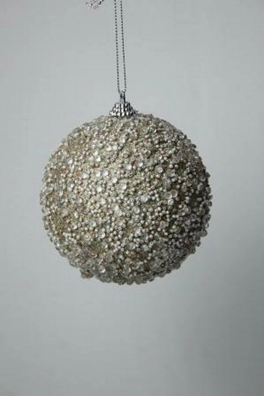 Bola Natal Champanhe 10cm 3un Bd1440 Tok Da Casa