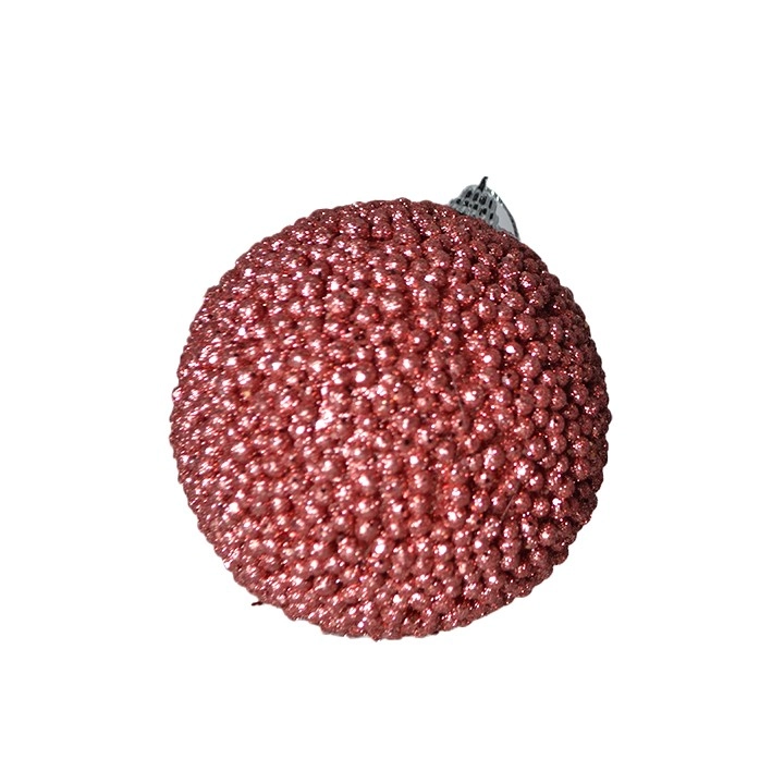 Bola Natal Rosa 10cm Bd2811 Tok Da Casa