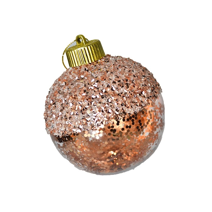 Bola Natal Translucida Champanhe 10cm Bd2894 Tok Da Casa
