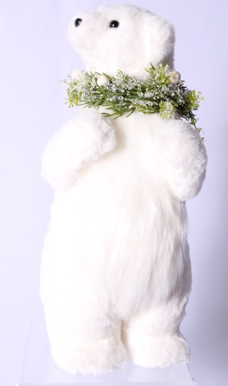 Urso Em P¿ Branco 42x17x16cm