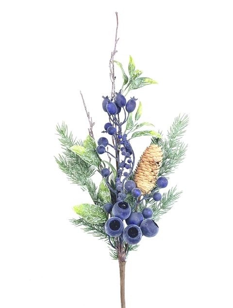 Galho Berry Azul 66cm En1072 Tok Da Casa