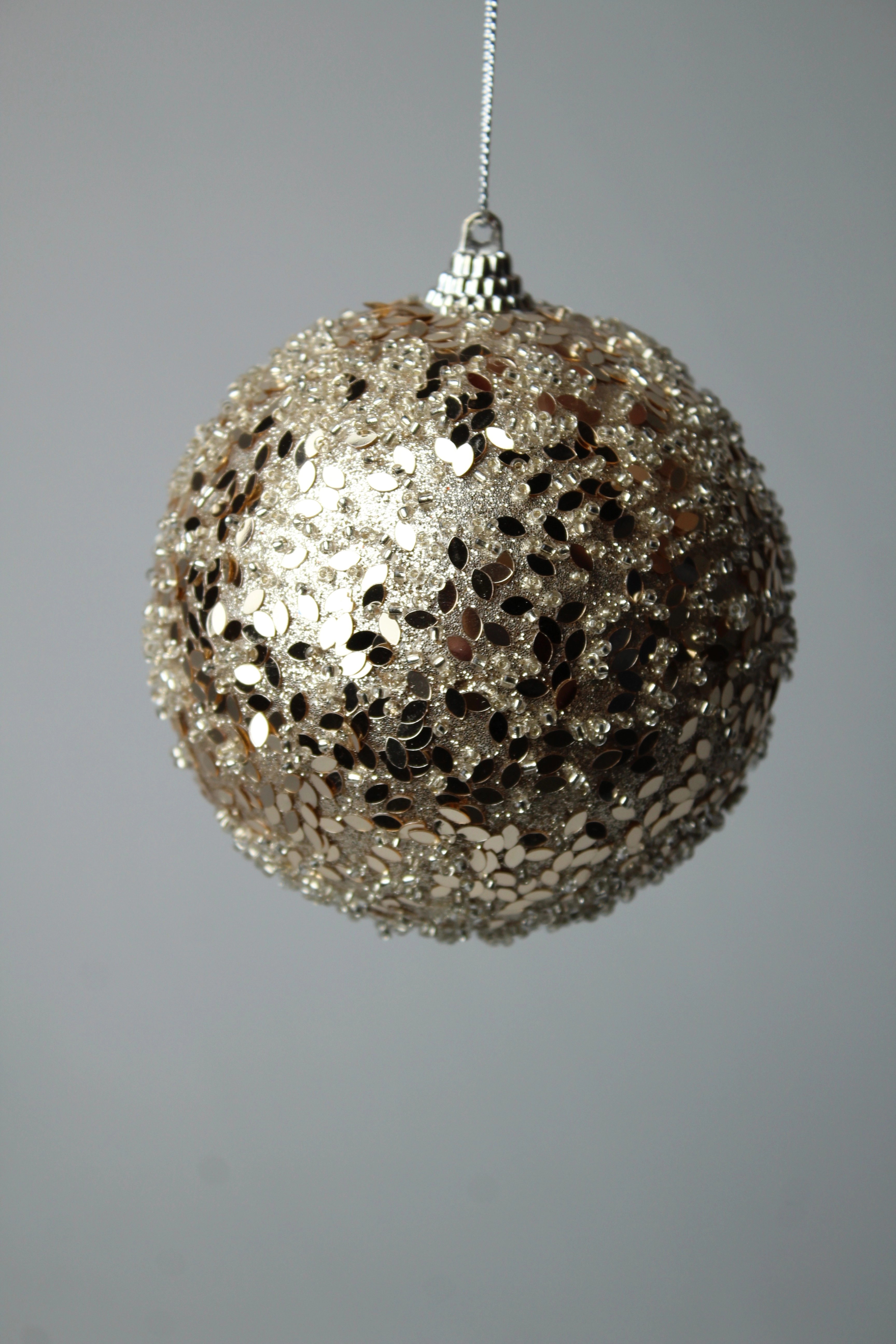 Bola Decorada Champanhe 10cm 3un Bd1179 Tok Da Casa