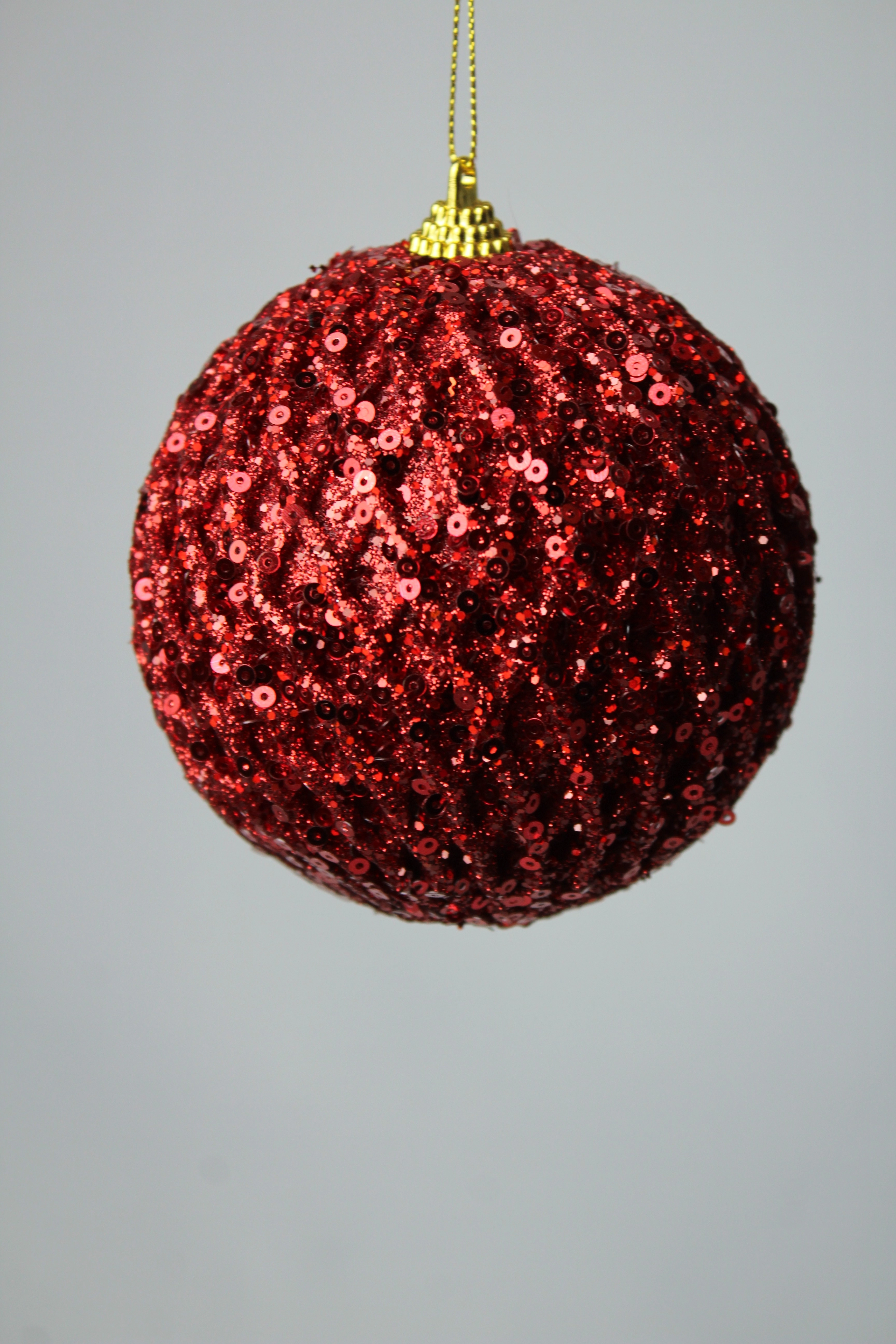 Bola Decorada Vermelha 8cm 3un Bd1129 Tok Da Casa