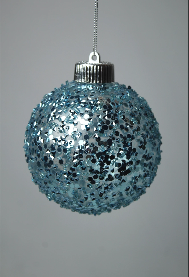 Bola Decorada Azul 8cm 3un Bd1058 Tok Da Casa