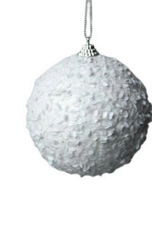 Bola Natal Branca 10cm 3un Bd1697 Tok Da Casa