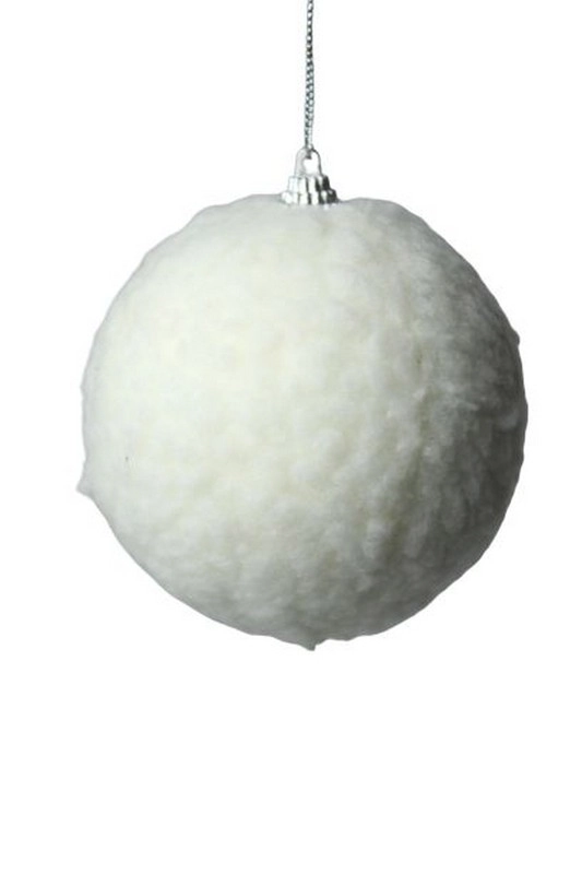 Bola Natal Branca 10cm 3un Bd1704 Tok Da Casa