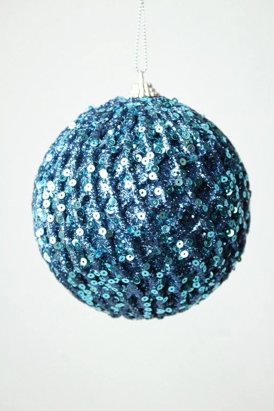 Bola Natal Azul 10cm 3un Bd1731 Tok Da Casa