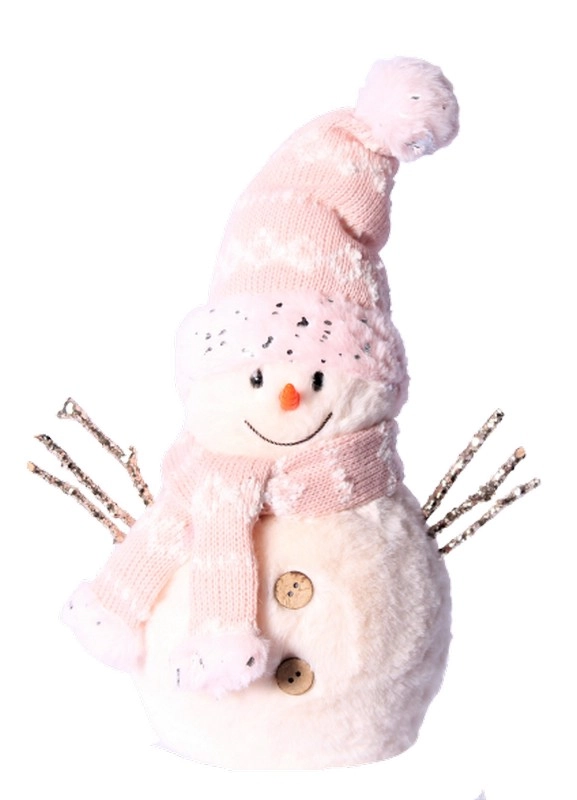 Boneco Neve Rosa Nd 16x21x29cm Bc1179 Tok Da Casa