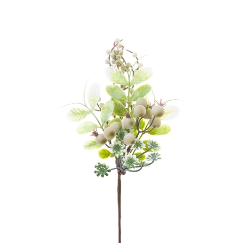 Galho Pick Branco Verde 29cm En1761 Tok Da Casa