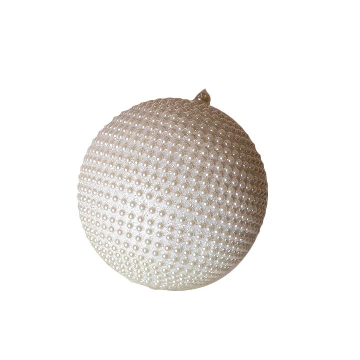 Bola Natal Branca 10cm 3un 8cm Bd1893 Tok Da Casa