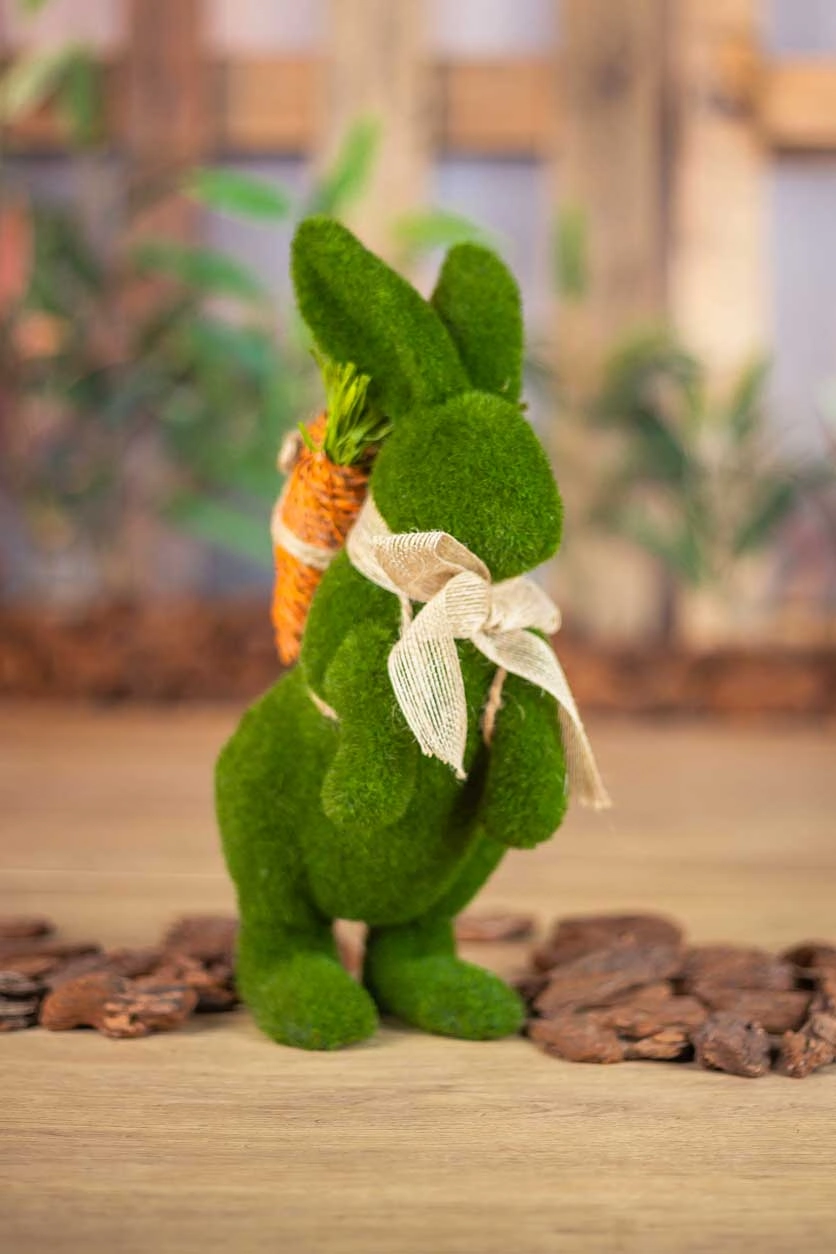 Coelho Musgo Pe Verde 13x32x17cm Co031p Tok Da Casa
