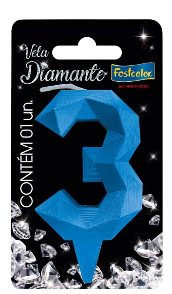 Vela Diamante Azul N 3 Fes