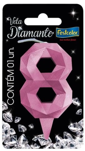 Festcolor Vela Diamante Rosa N/8