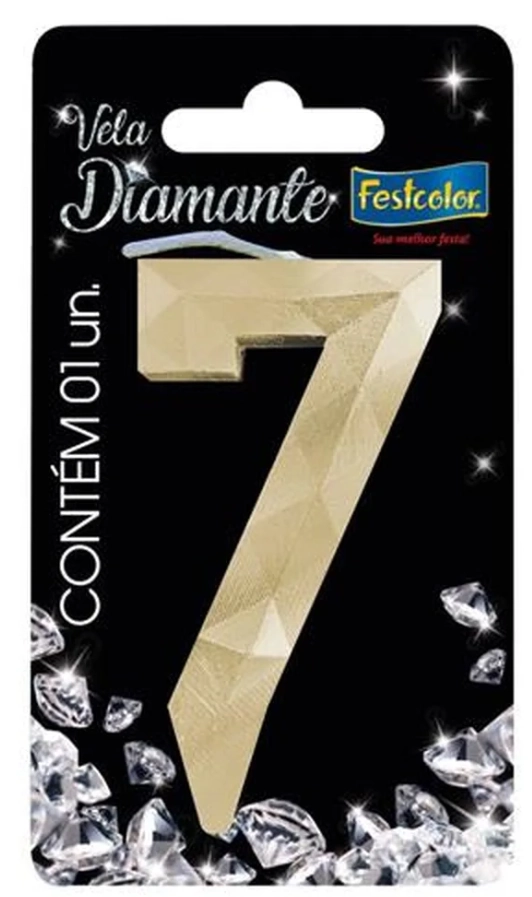 Vela Diamante Ouro N 7 Fes