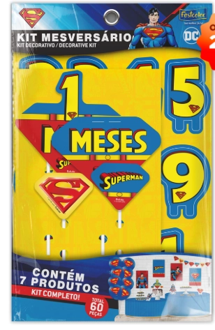 Kit Festcolor Mesversario Superman Un