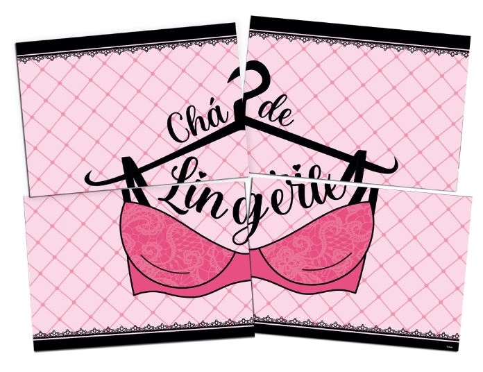 Painel 4 Laminas Cha Lingerie Festcolor