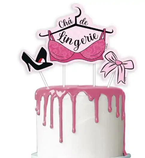 Topper Para Bolo Chá De Lingerie Festcolor 4un