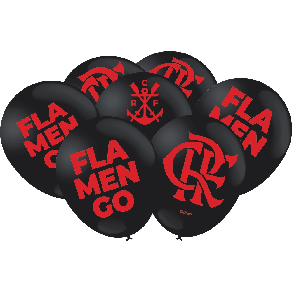 Balao Flamengo Rubro Negro C/25 Festcolor