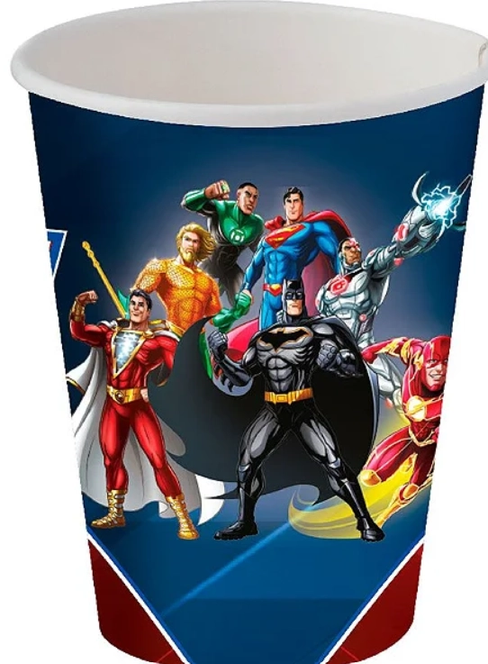 Copo De Papel Liga Da Justica New 200ml C/08 Festcolor
