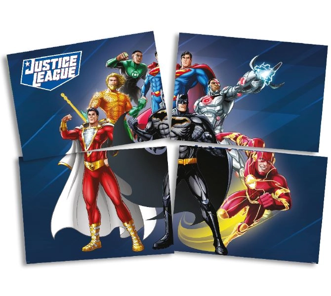 Painel 4 Laminas Liga Da Justica New Festcolor