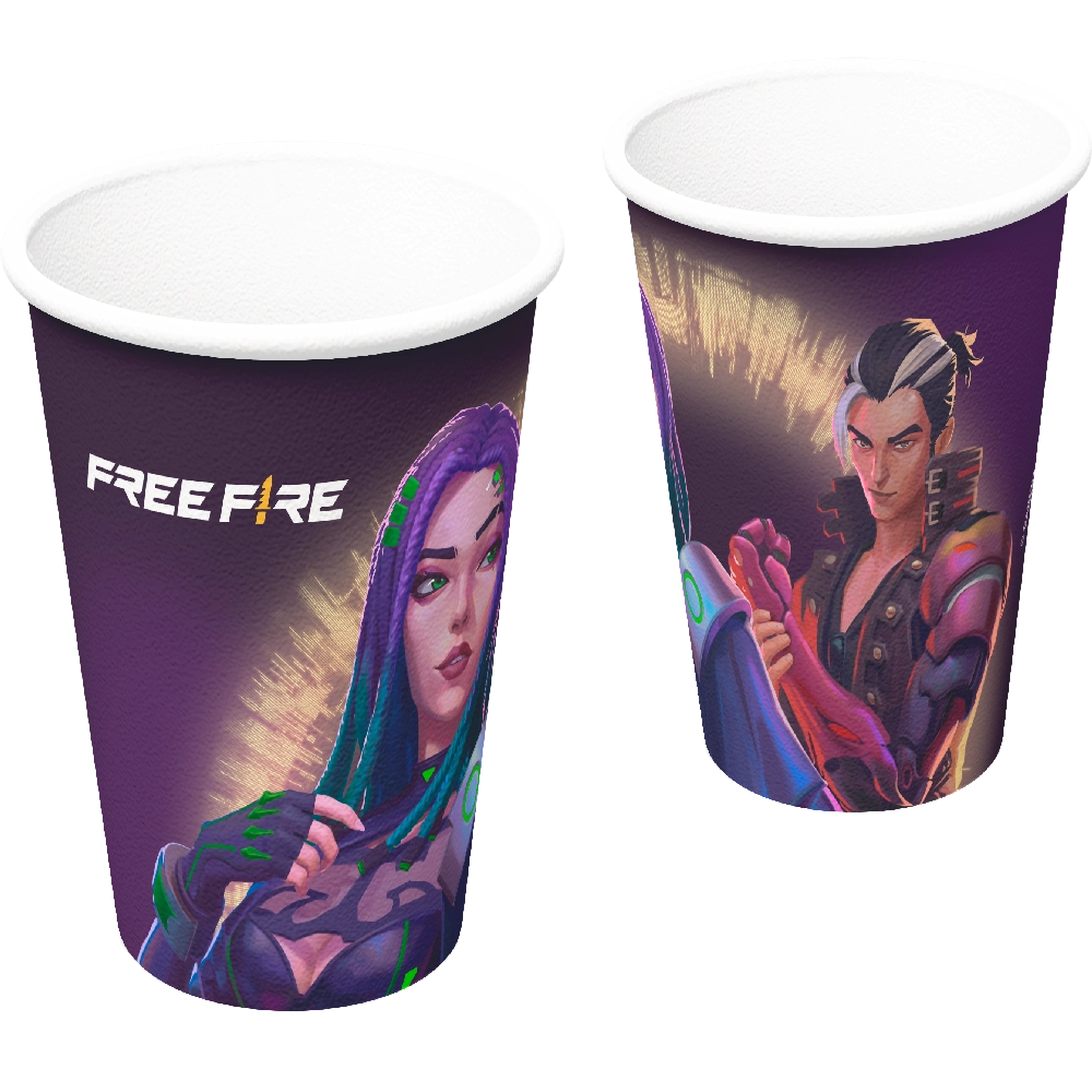 Copo Papel Free Fire 200ml C/8 Festcolor
