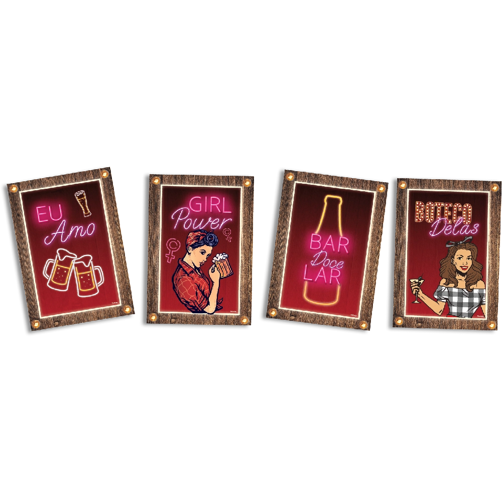 Quadro Decorativo Boteco Delas C/4 Festcolor