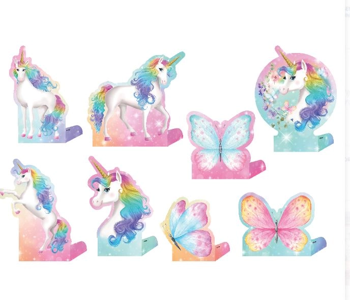 Decoracao De Mesa Unicornio New C/08 Festcolor