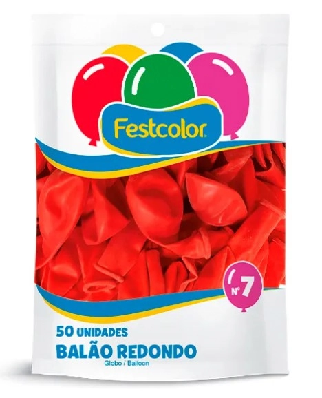 Balao Liso N7 Laranja C/50un Festcolor