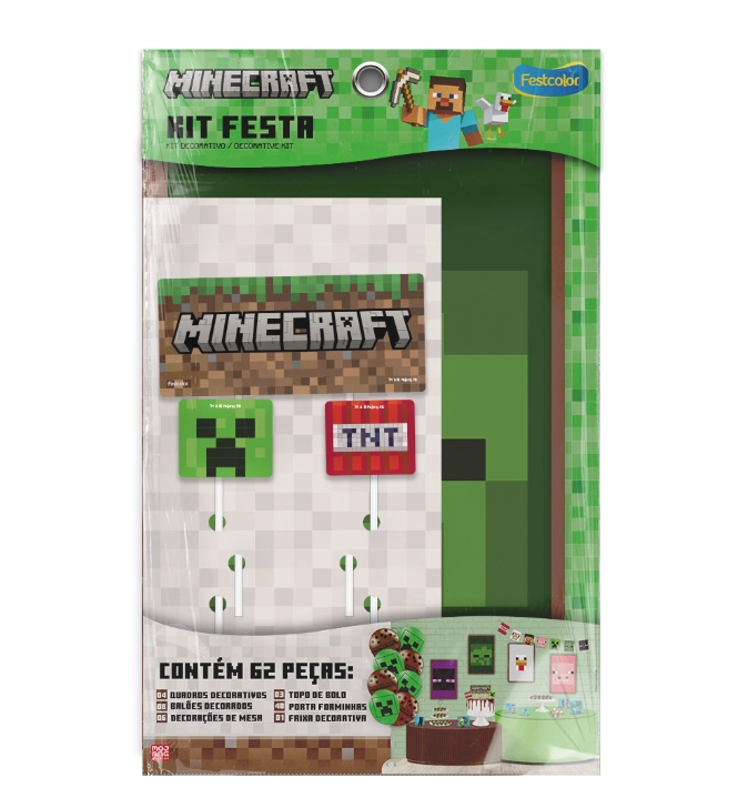 Kit Festa Minecraft 62pcs Festcolor