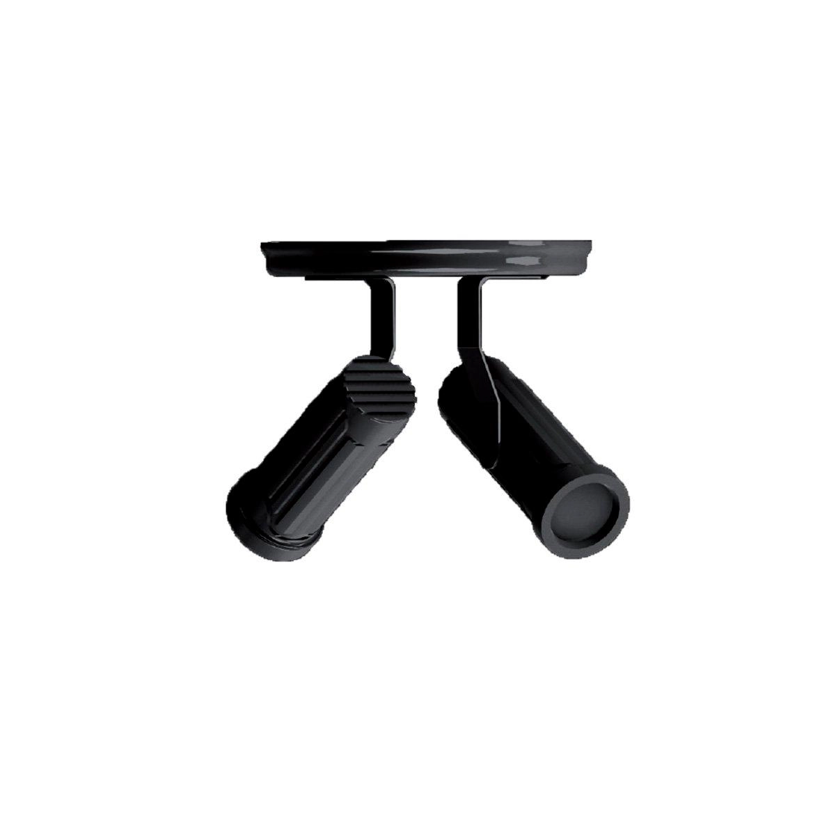 Kit 5 Spot Duplo Preto Plástico - Plaslumi