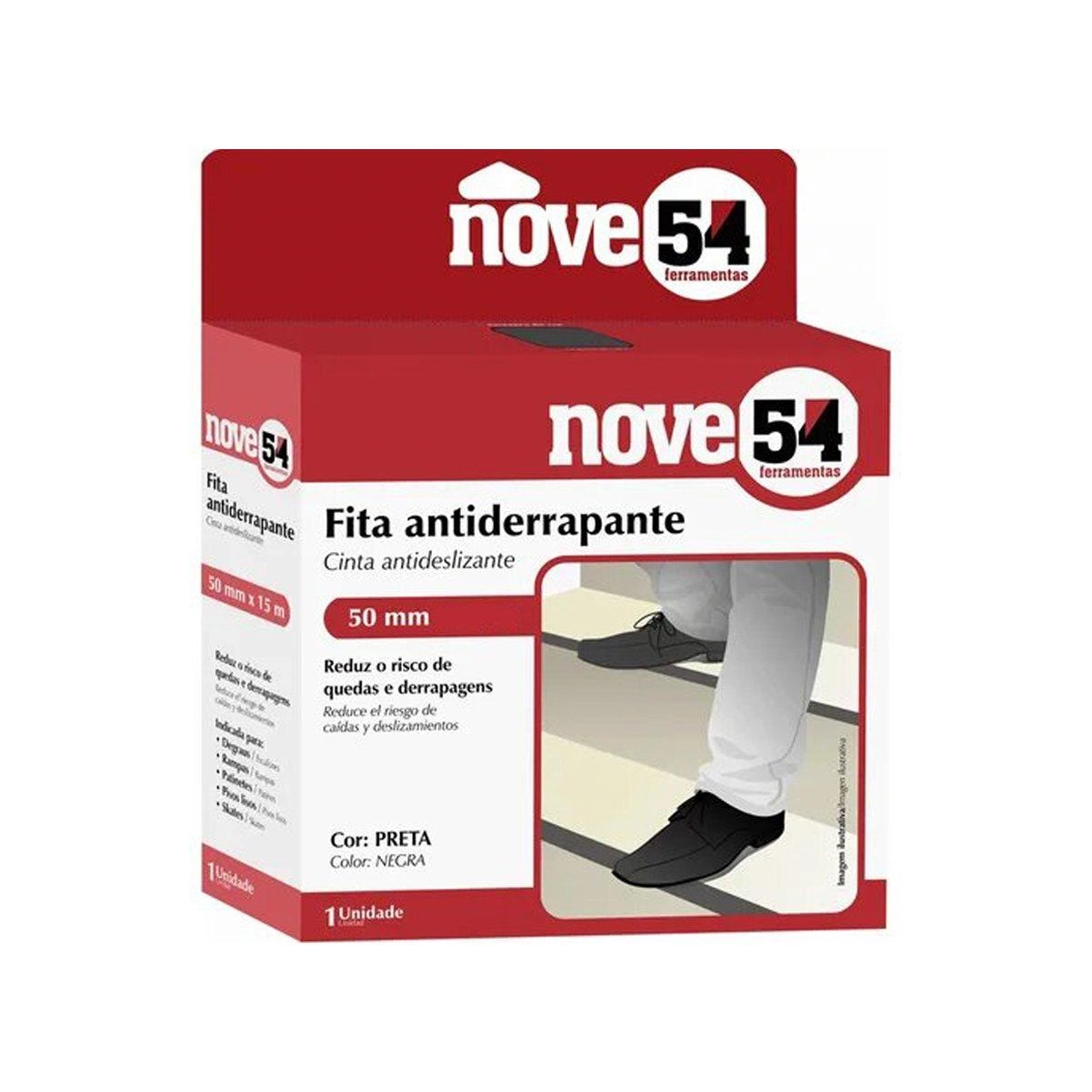 Kit 3 Fita Antiderrapante Preta 50mm X 5m Cada Nove54