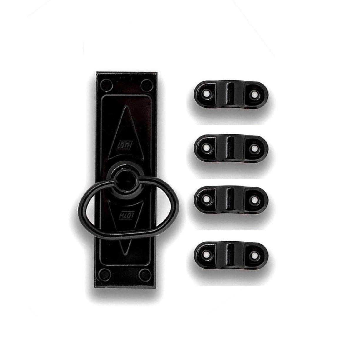 Kit 1 Cremona Retangular Preta + 1 Vara Zincada Maciça 1,5m