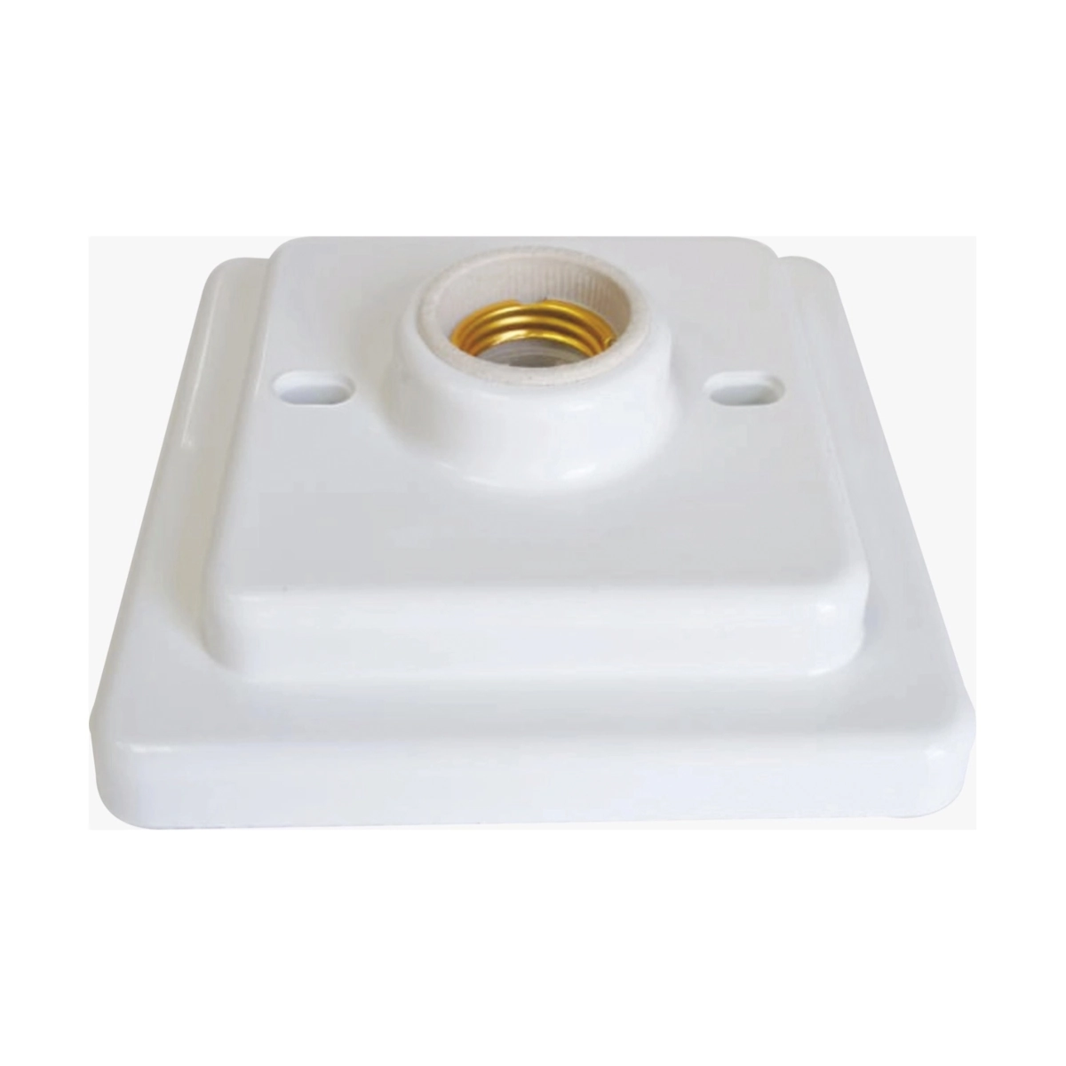 Kit 5 Plafon Quadrado Bocal Porcelana E-27 Branco - Opl