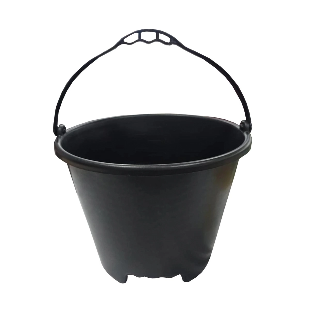 Kit 12 Balde Plástico Preto 12l Pegador No Fundo - Brasipla