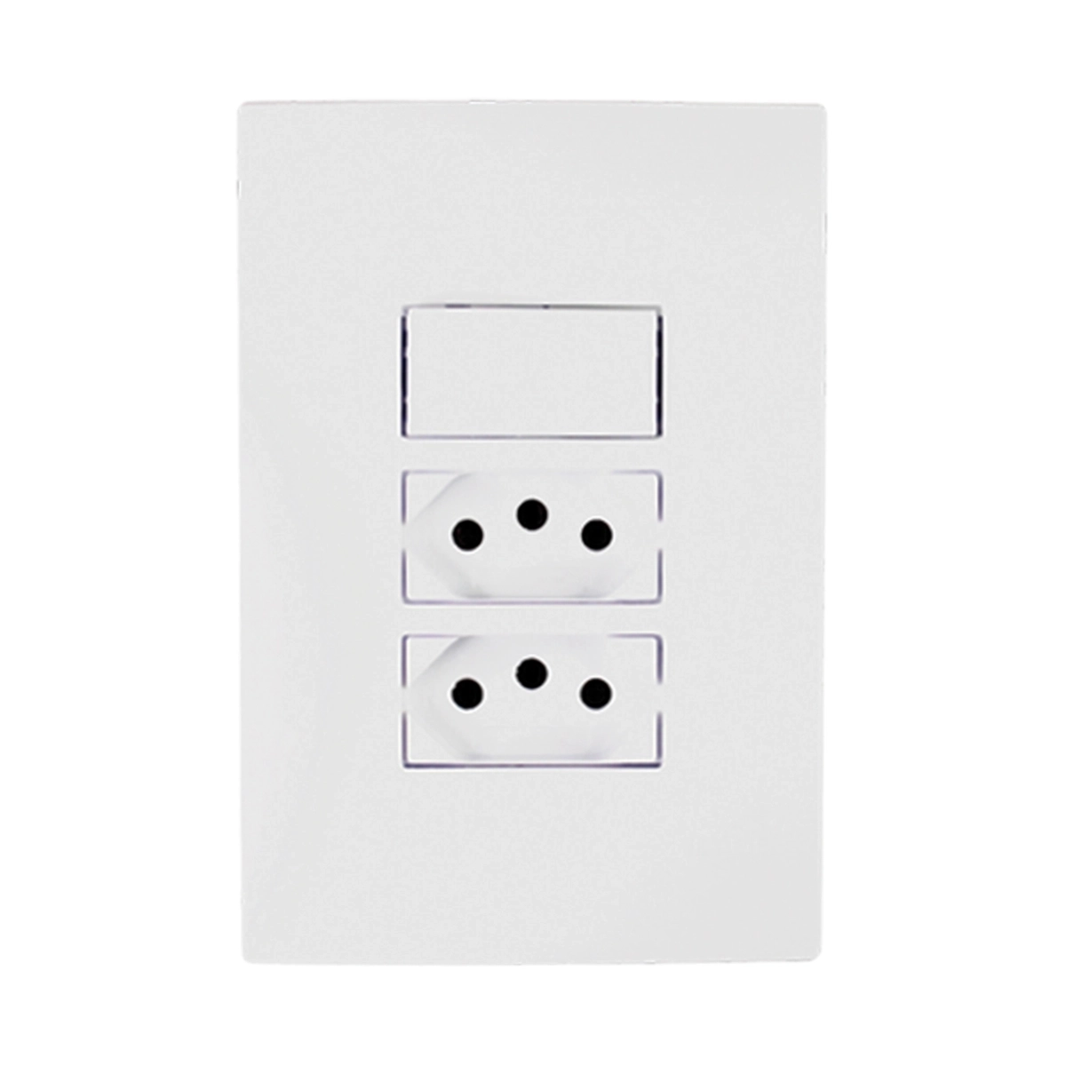 Kit 2 Interruptor 1 Tecla Simples E 2 Tomadas Bco. 10a - I9