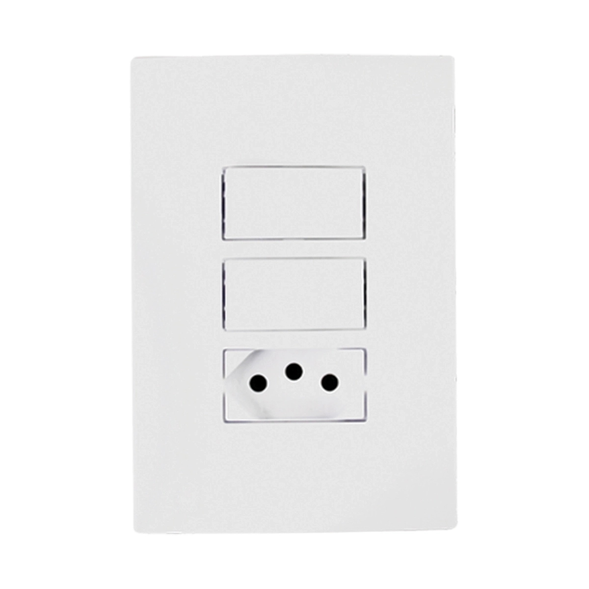 Kit 15 Interruptor 2 Teclas Simples E Tomada Bco 10a - I9
