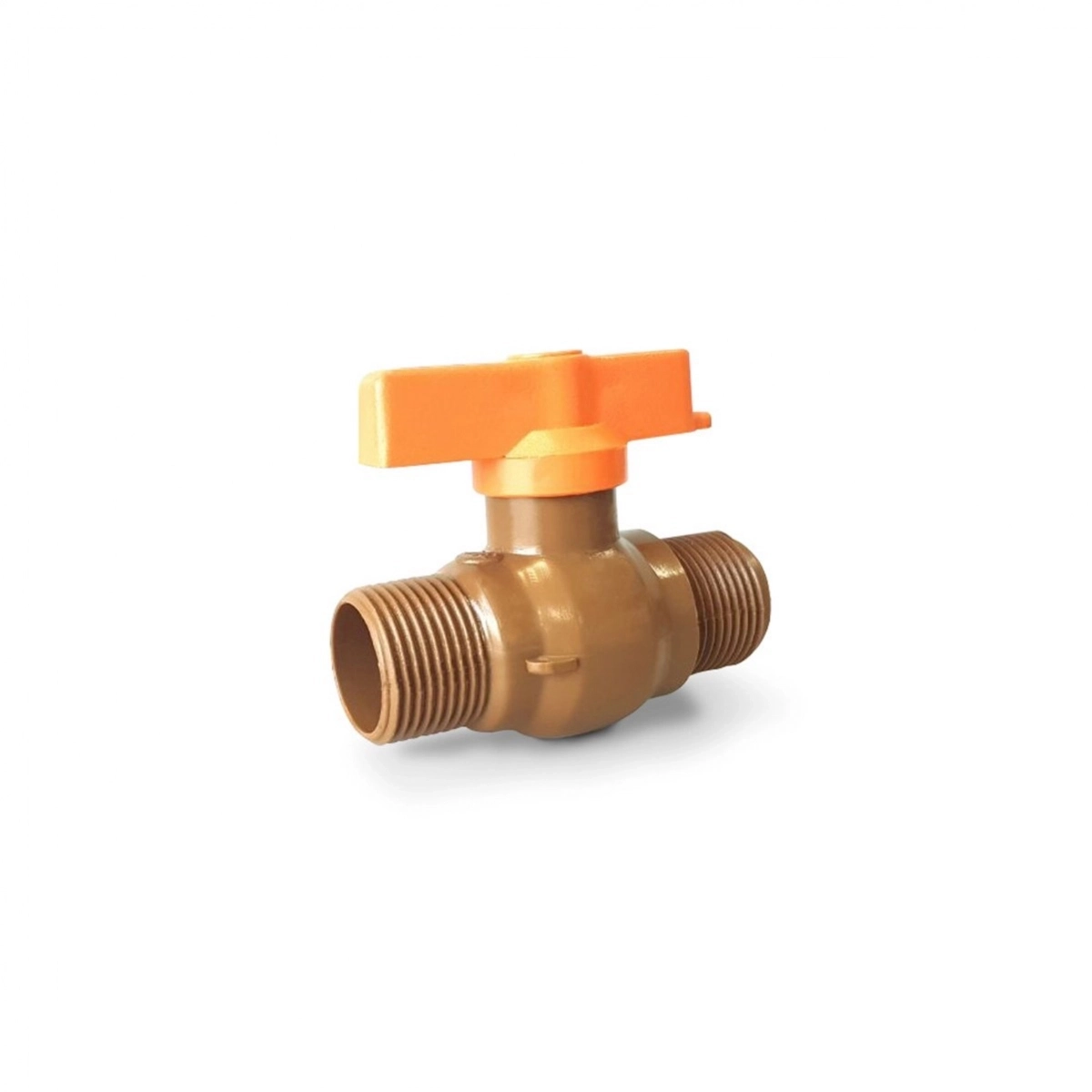 Kit 2 Registro Pvc Esfera Rosca Externa 3/4" Marrom