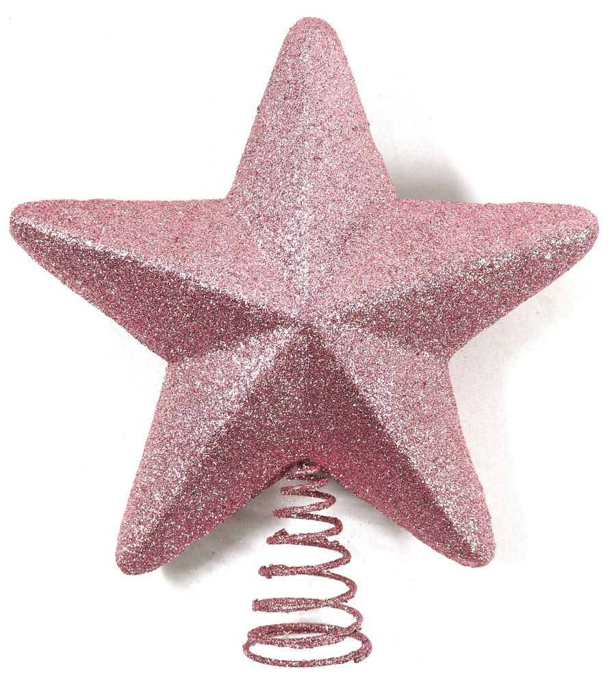 Ponteira Natal Rose Glitter 10x4.5x13cm Wf1446 Rio Master