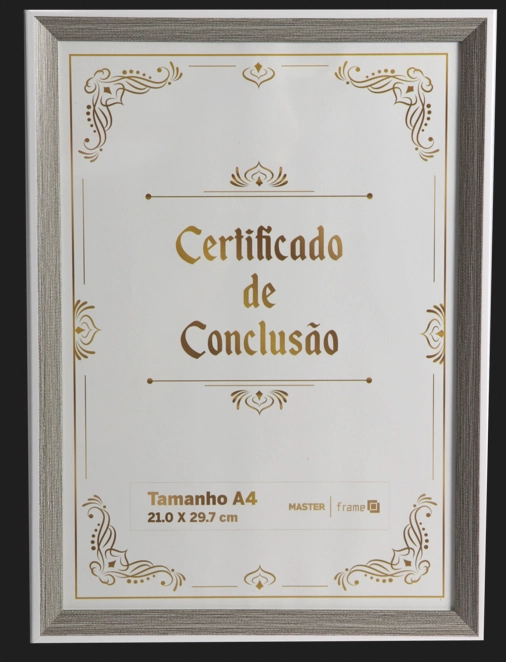 Quadro Moldura Plastico Certificado 21x29.7cm Rmt0276 Rio Master