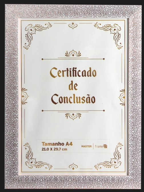 Quadro Moldura Plast Certificado 21x29.7cm Rmt0279 Rio Master