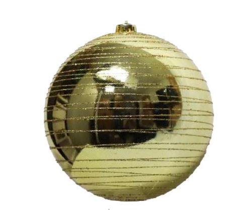 Bola De Natal Espiral Glitter 15cm Ref.kx2889