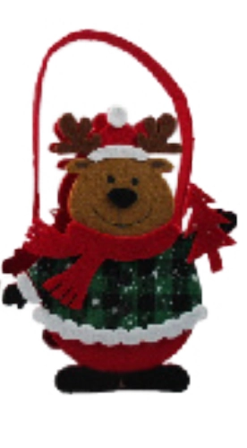 Cachepo Noel Rena Xadrez Feltro 13cmx8.5cmx23cm Xy1298 Rio Master
