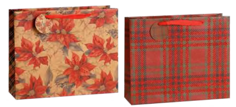 Sacola De Papel Xadrez Vm/vd 33x10x26cm Reff.rmt2052
