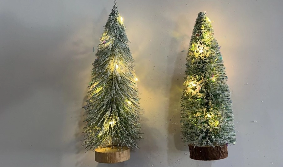Enfeite Mesa Arvire Natal Nevada Led 10x30cm Wf1628 Rio Master