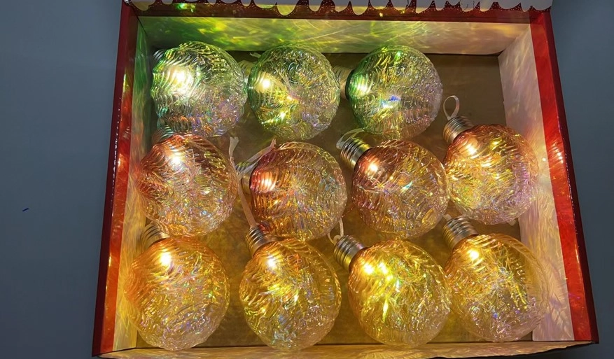 Enfeite Natal Bola Natal Led 8cm Wf1638 Rio Master