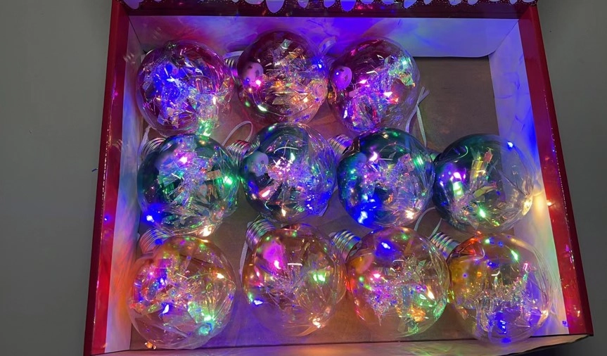 Enfeite Natal Bola Natal Led 8cm Wf1639 Rio Master
