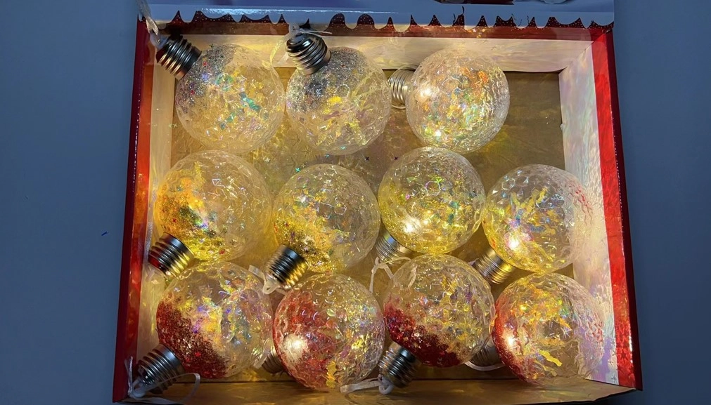 Enfeite Natal Bola Natal Led 8cm Wf1640 Rio Master