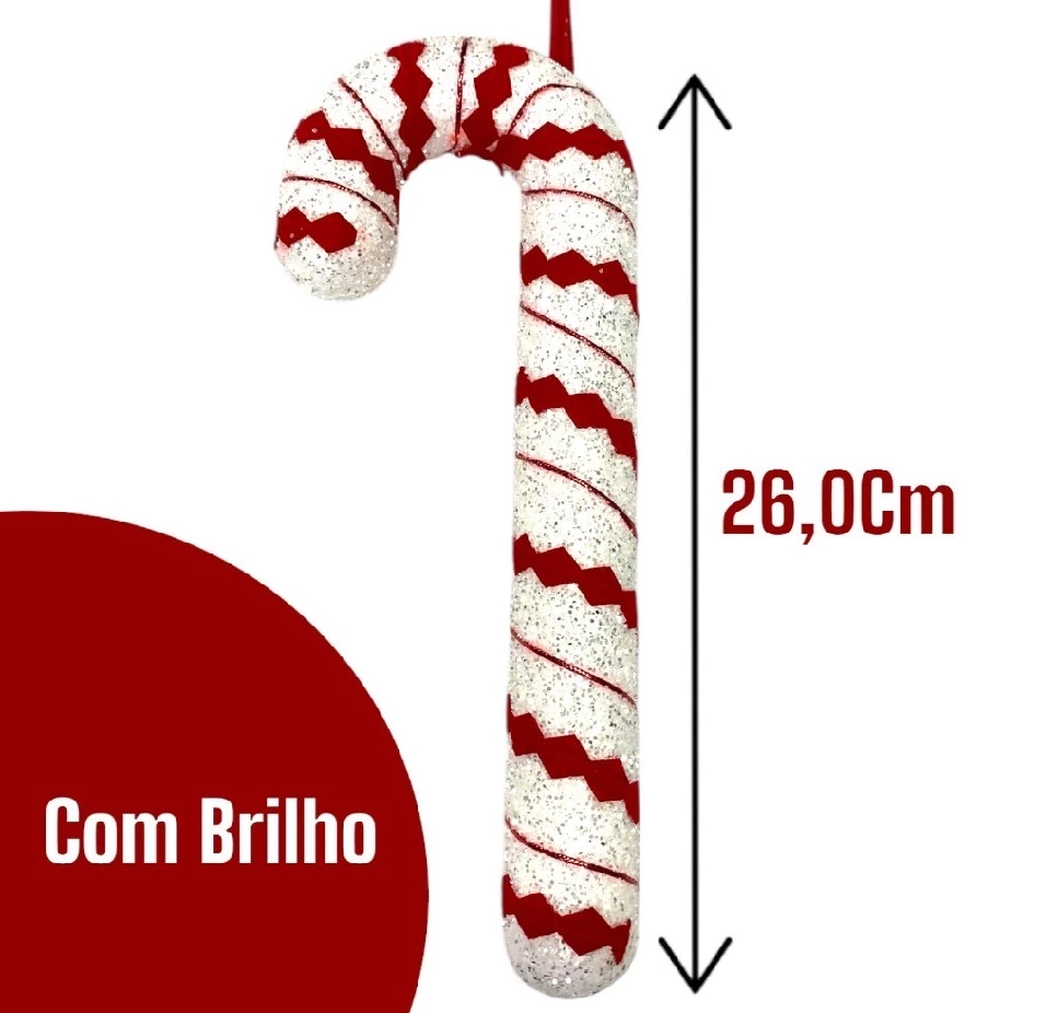 Enfeite Natal Bengala Com Laco 26cm Wf1668 Rio Master