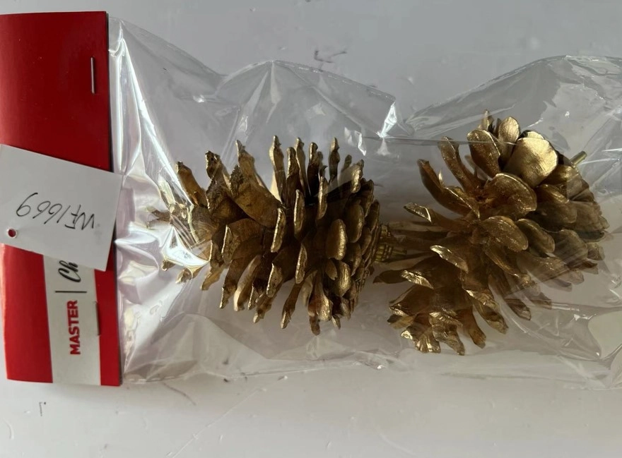 Enfeite Natal Pinha 5,5cm 2 Pecas Wf1669 Rio Master